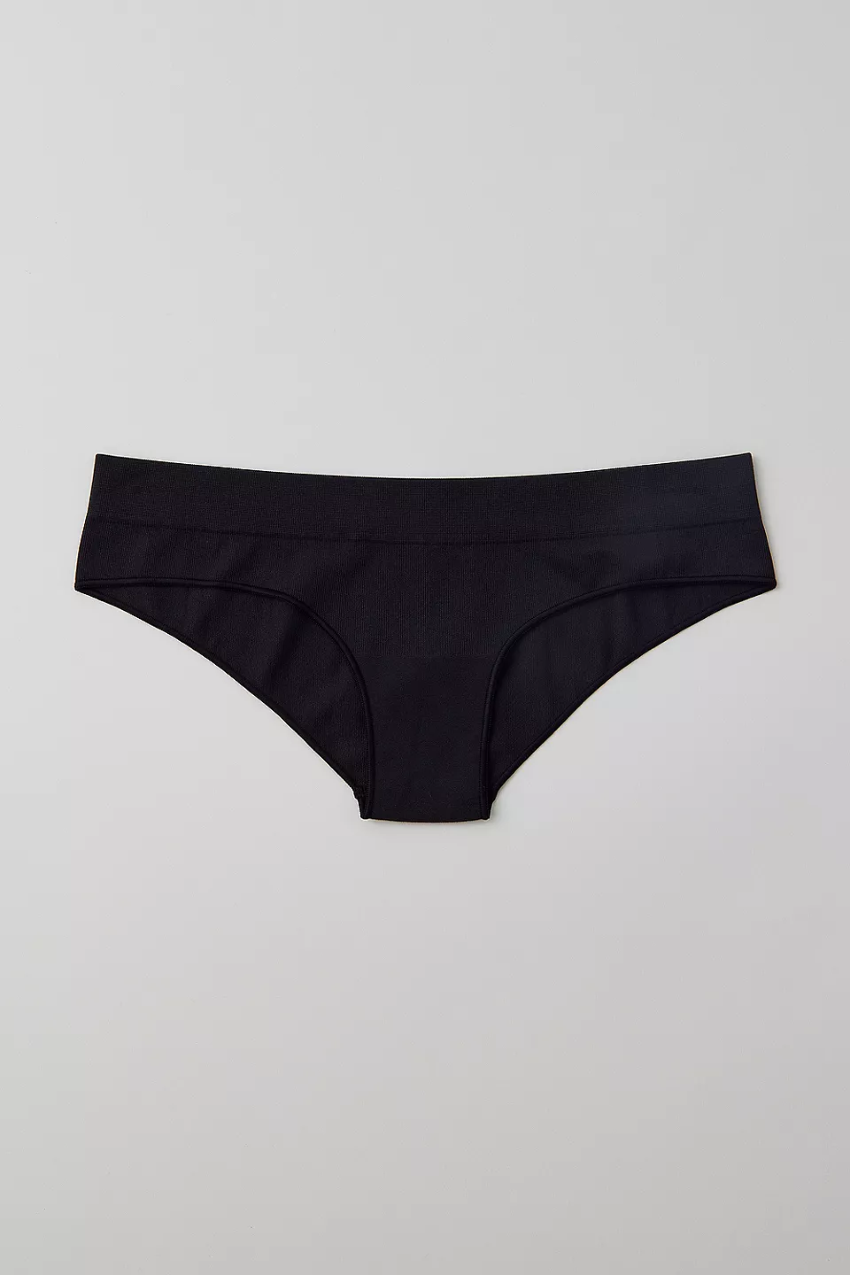 out from under seamless cheeky knickers black front view Out From Under seamless cheeky knickers in black, front view
